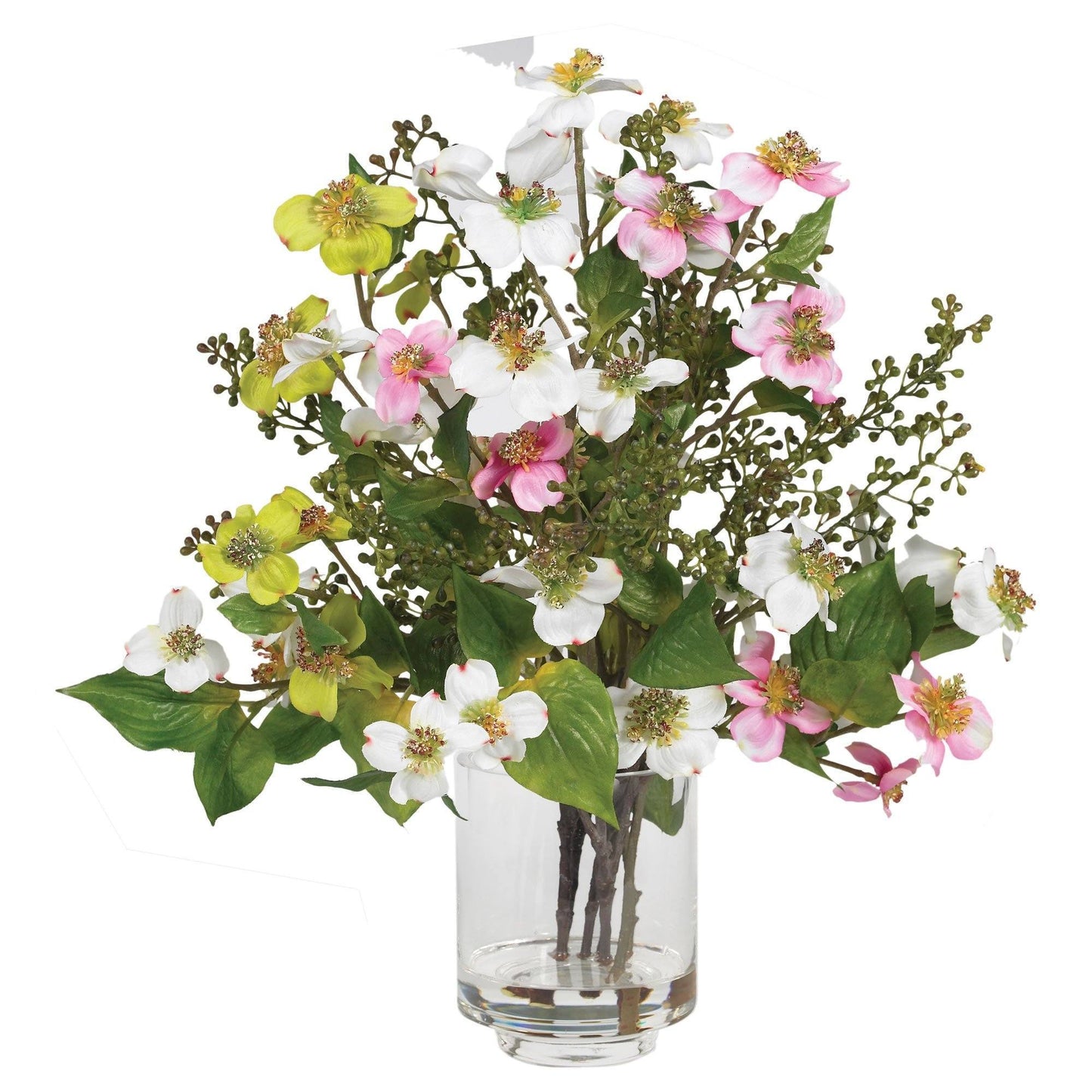 Dogwood Silk Flower Arrangement by Nearly Natural