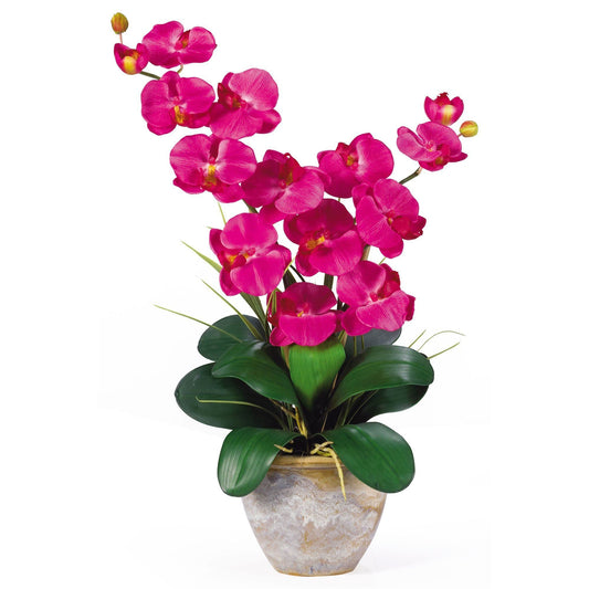 Double Stem Phalaenopsis Silk Orchid Arrangement by Nearly Natural