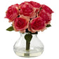 Rose Arrangement w/Vase by Nearly Natural