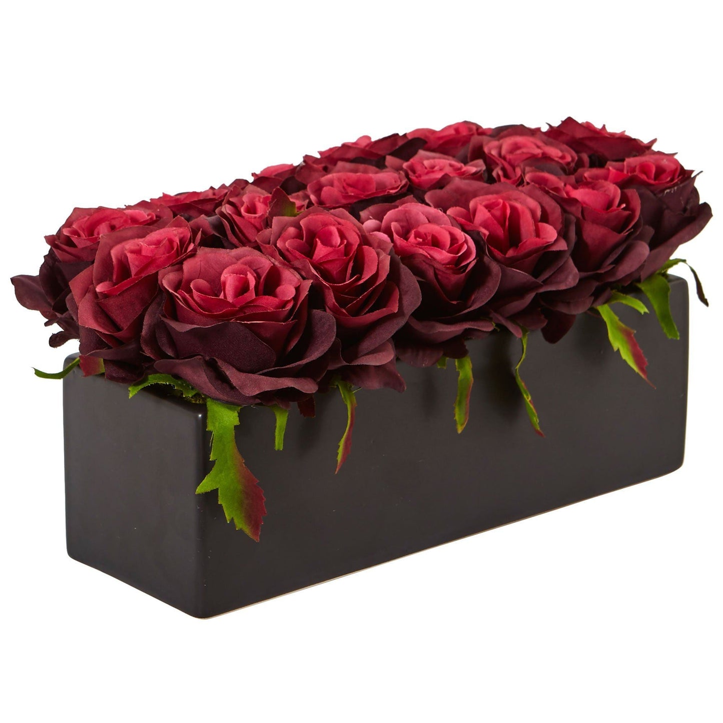 Roses in Rectangular Planter by Nearly Natural