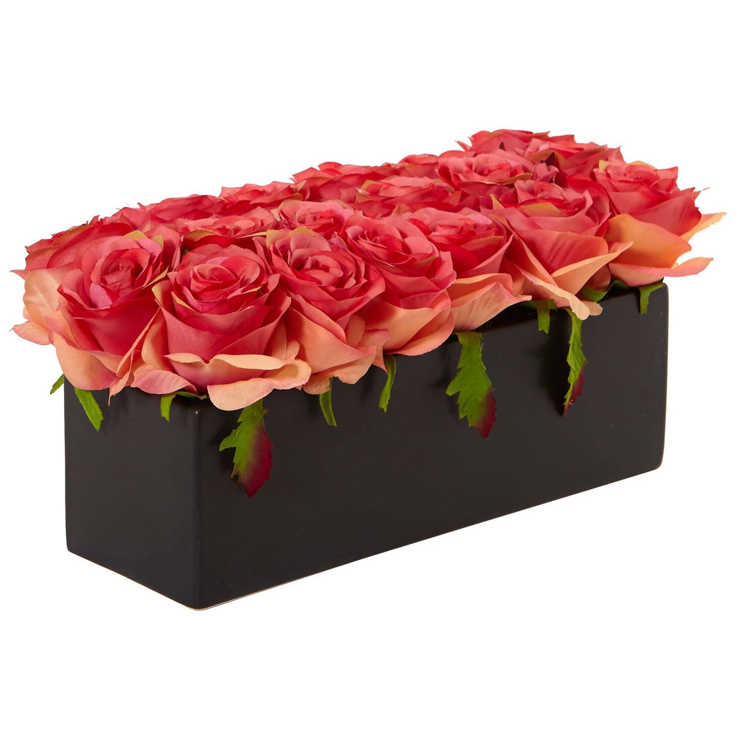 Roses in Rectangular Planter by Nearly Natural