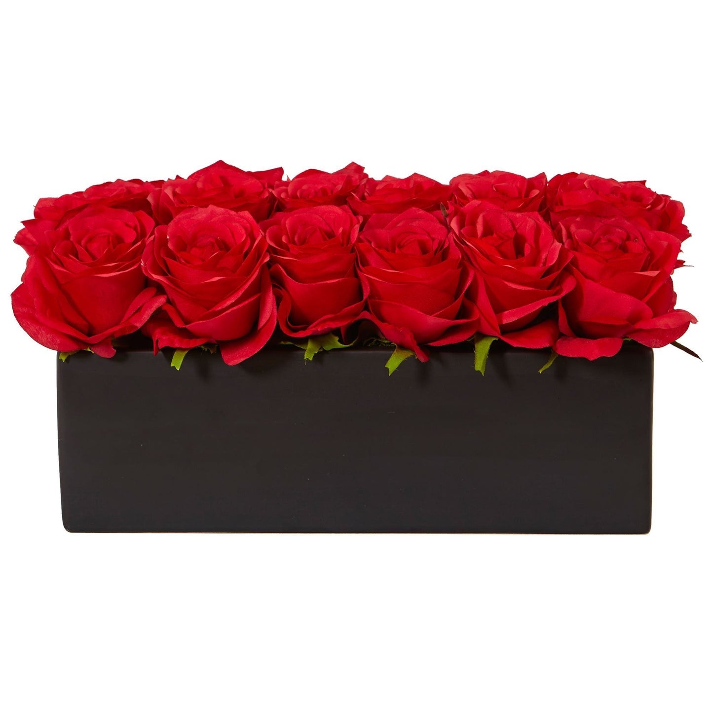 Roses in Rectangular Planter by Nearly Natural