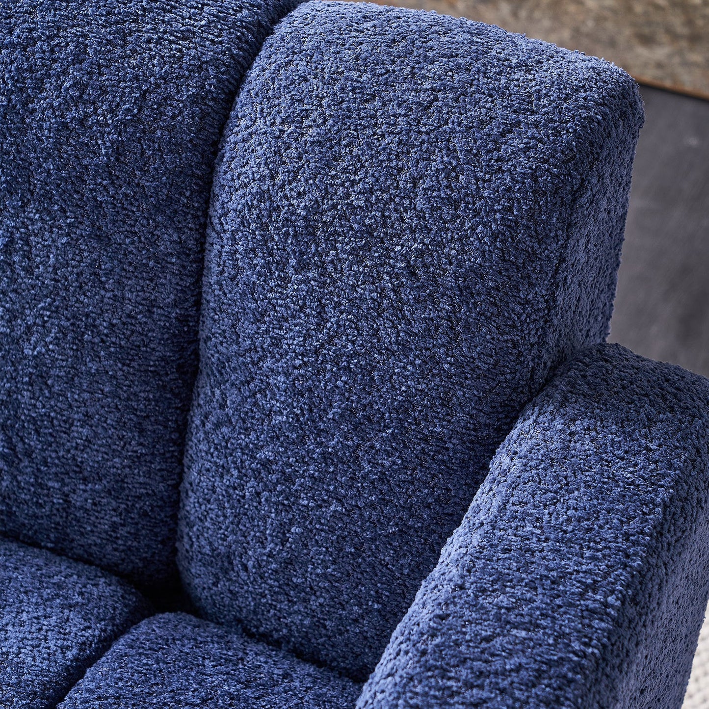 Wide Boucle Upholstered Accent Chair by Blak Hom