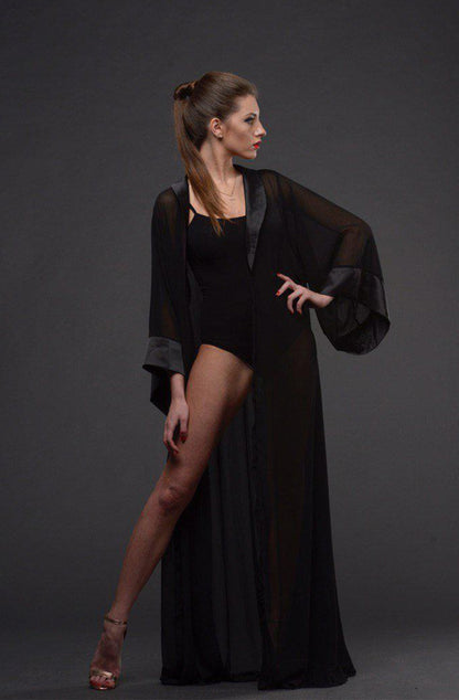 Chiffon Kimono Long Robe by Angie's Showroom