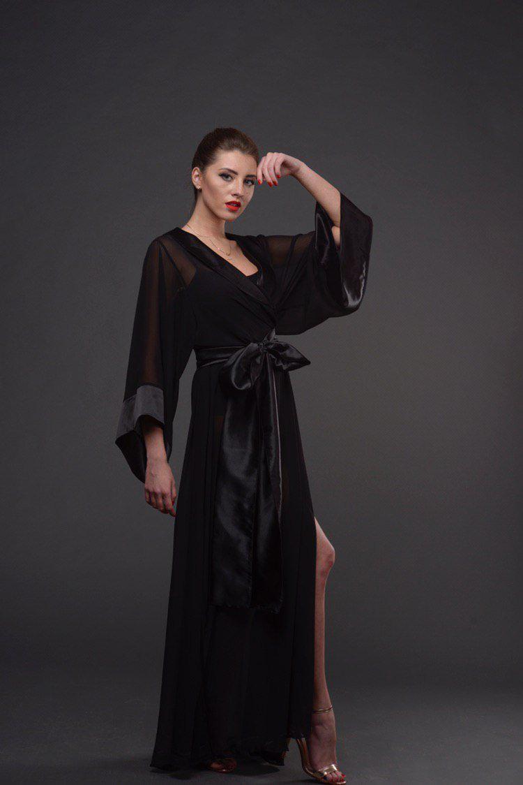 Chiffon Kimono Long Robe by Angie's Showroom