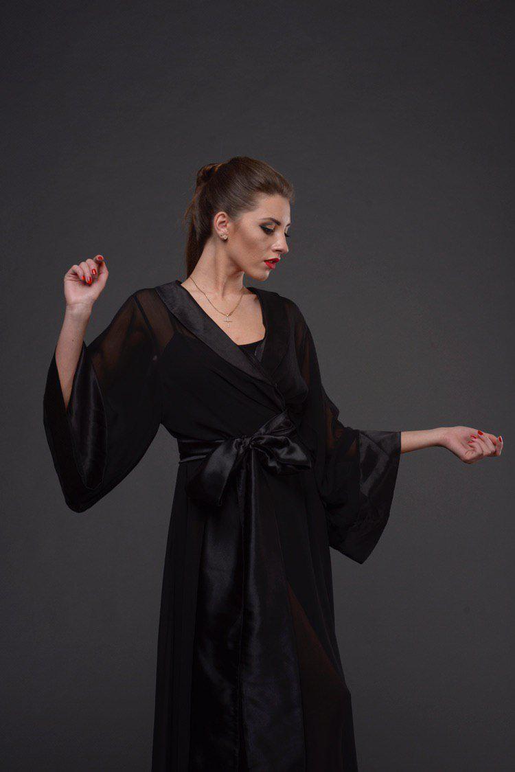 Chiffon Kimono Long Robe by Angie's Showroom