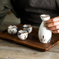 Antique Ceramic Dispenser Cup Sake Kettle Set by Blak Hom