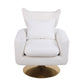 Classic Mid-Century 360-degree Swivel Accent Chair, White Teddy Fabric by Blak Hom