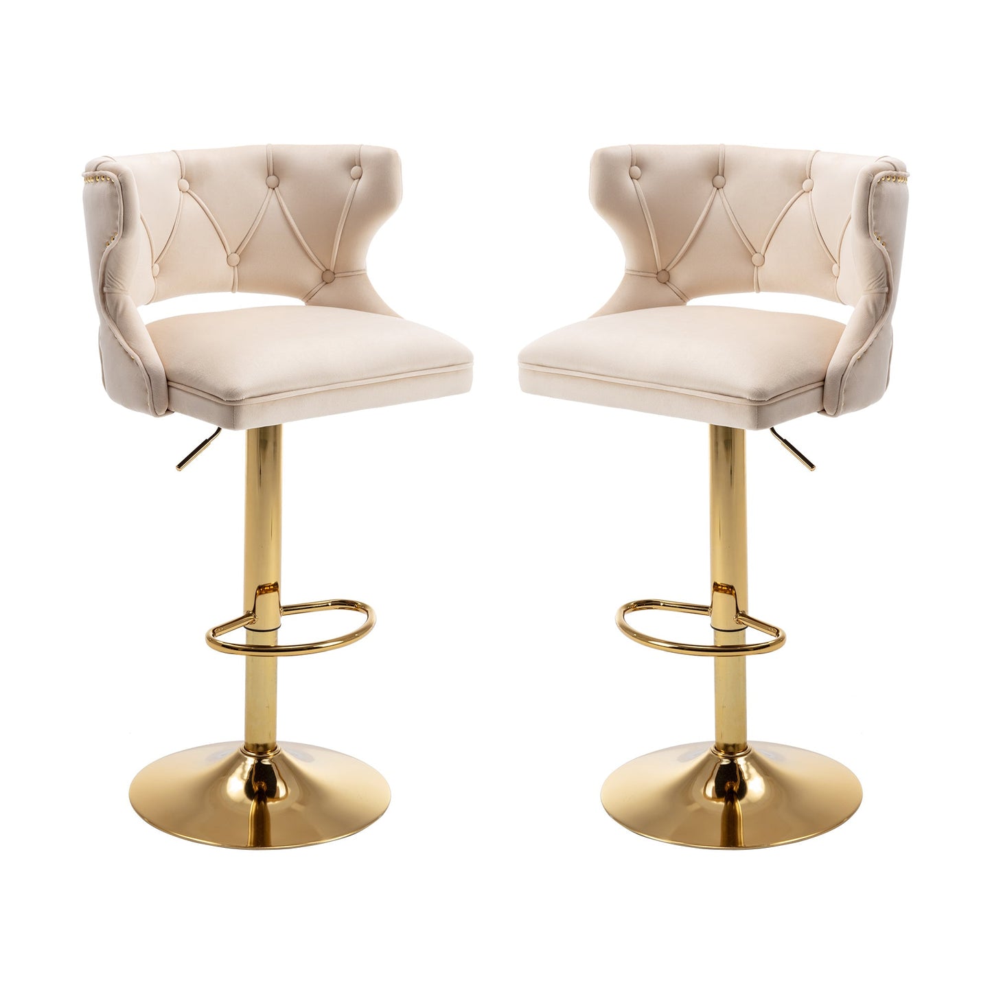 Set of 2 Modern Fashionable Velvet Bar Stools by Blak Hom