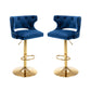 Set of 2 Modern Fashionable Velvet Bar Stools by Blak Hom