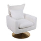 Classic Mid-Century 360-degree Swivel Accent Chair, White Teddy Fabric by Blak Hom