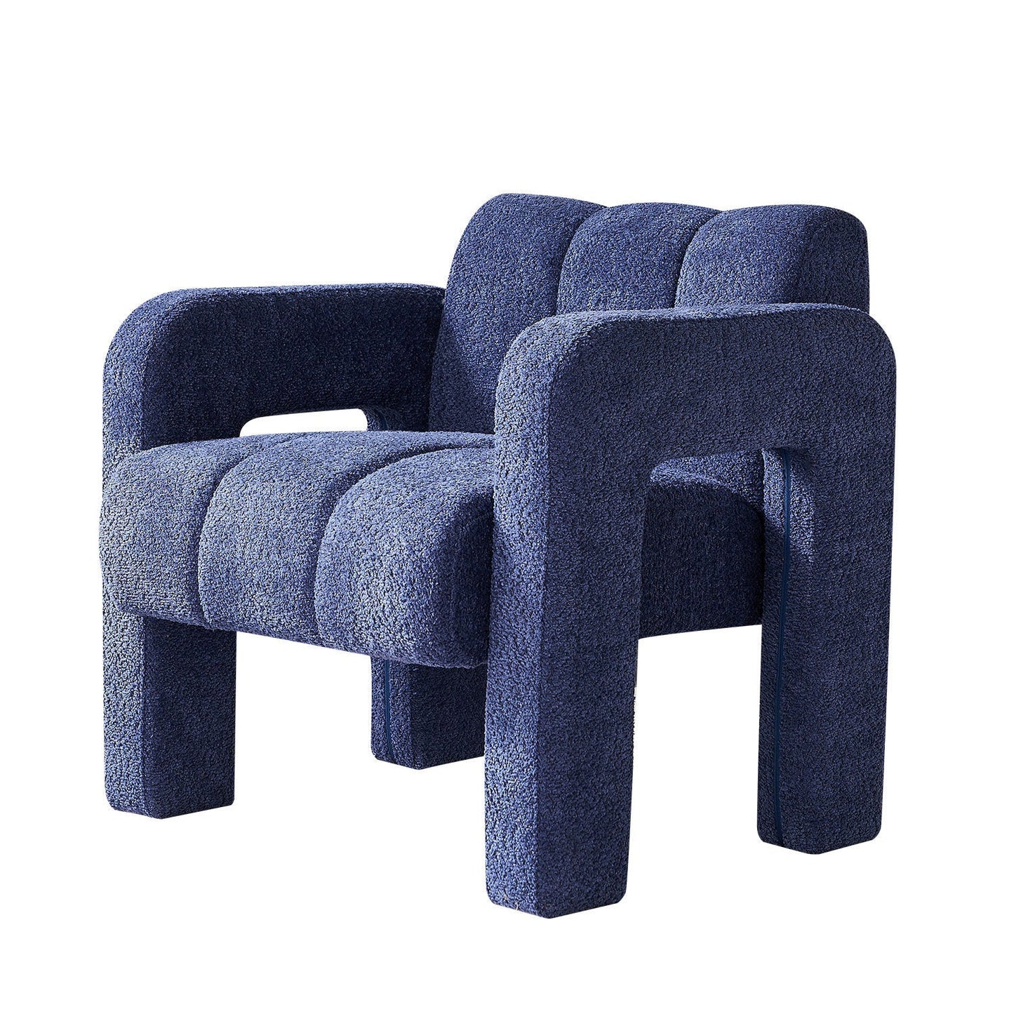 Wide Boucle Upholstered Accent Chair by Blak Hom