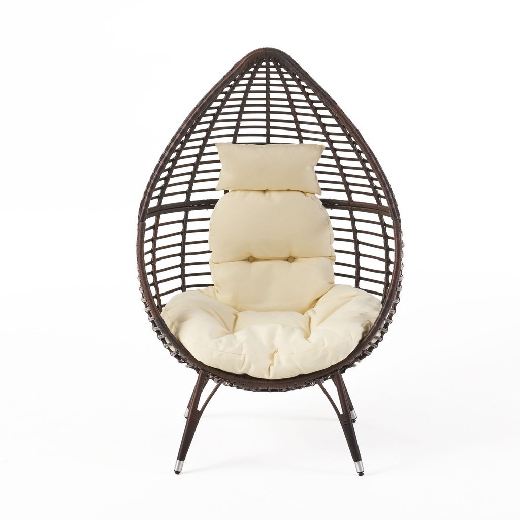 Egg Chair Indoor/Outdoor Wicker Freestanding Teardrop by Plugsus Home Furniture