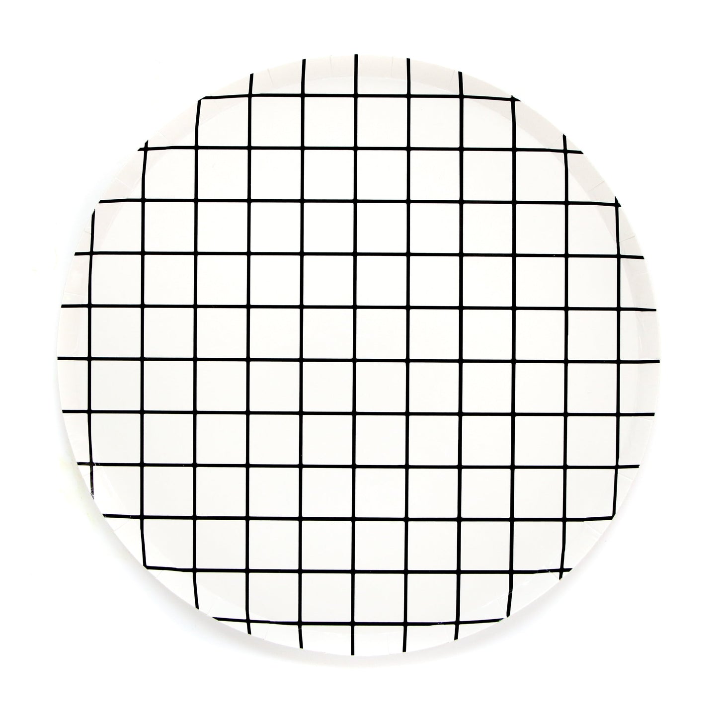 Black and White Grid Paper Plate by Kailo Chic