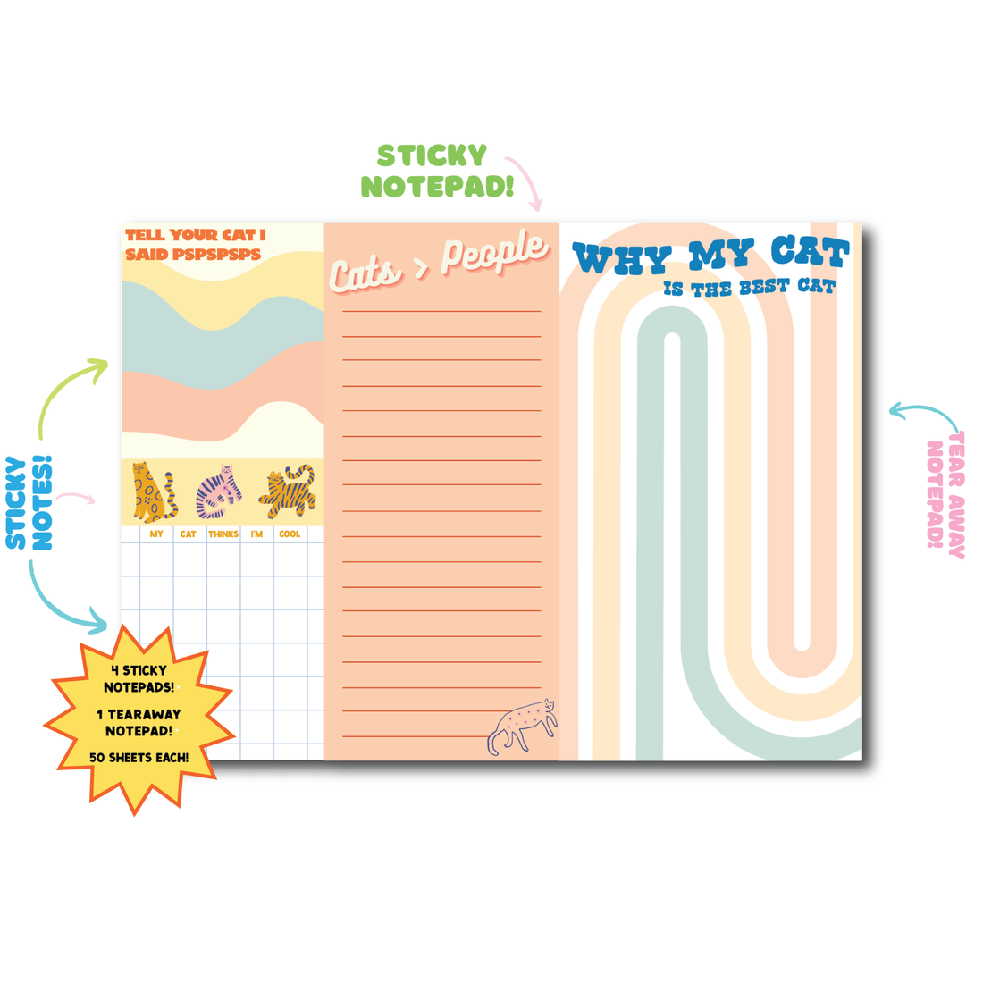 Cat Lovers Notepad Set by Fun Club