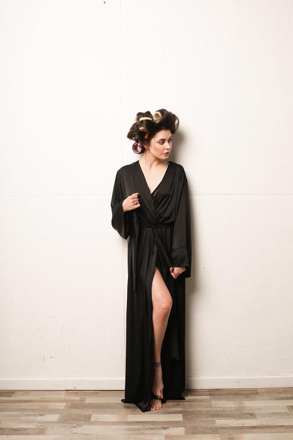 Kimono Silk Long Robe by Angie's Showroom