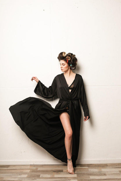 Kimono Silk Long Robe by Angie's Showroom