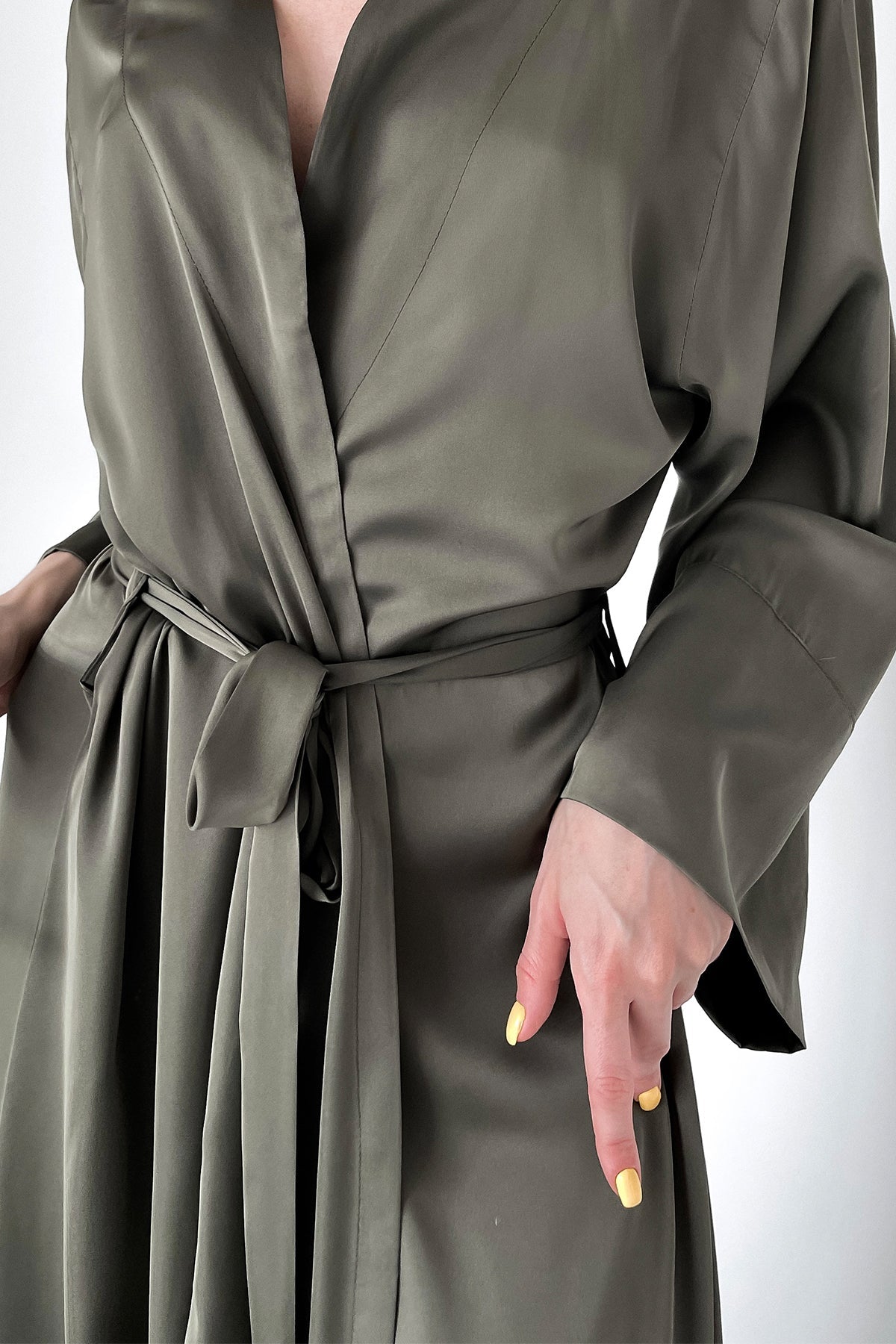 Kimono Silk Long Robe by Angie's Showroom