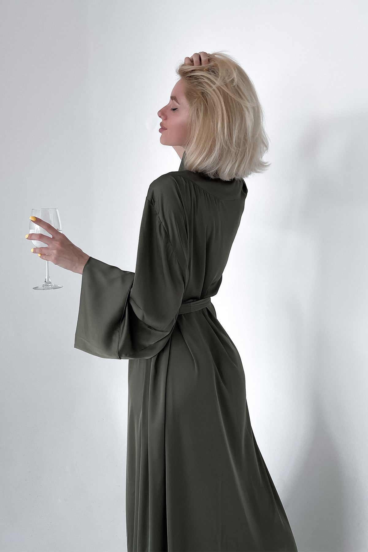 Kimono Silk Long Robe by Angie's Showroom