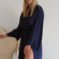 Lora Long silky robe with shawl collar by Angie's Showroom