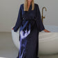 Lora Long silky robe with shawl collar by Angie's Showroom