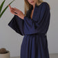 Lora Long silky robe with shawl collar by Angie's Showroom