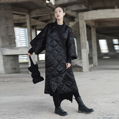 Satoko V-collar Quilted Coat by Marigold Shadows