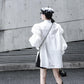 Daoko Pleated Puff Long Sleeve Shirt - White by Marigold Shadows