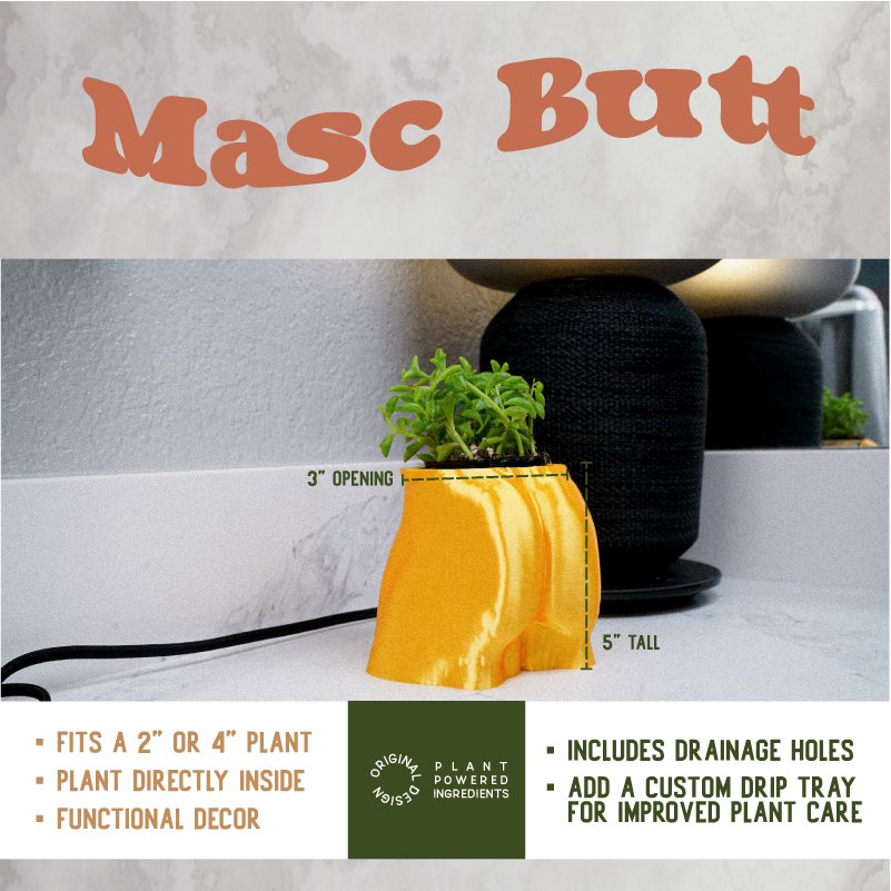 Muscle Butt Planter, Funny White Elephant Gifts for Plant Lovers by Rosebud HomeGoods