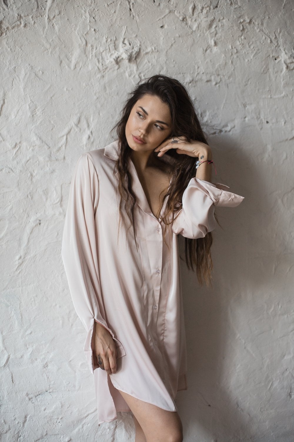 Oversized Ivory Shirt / Nightgown by Angie's Showroom