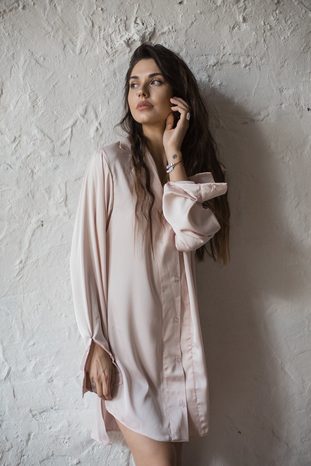 Oversized Ivory Shirt / Nightgown by Angie's Showroom