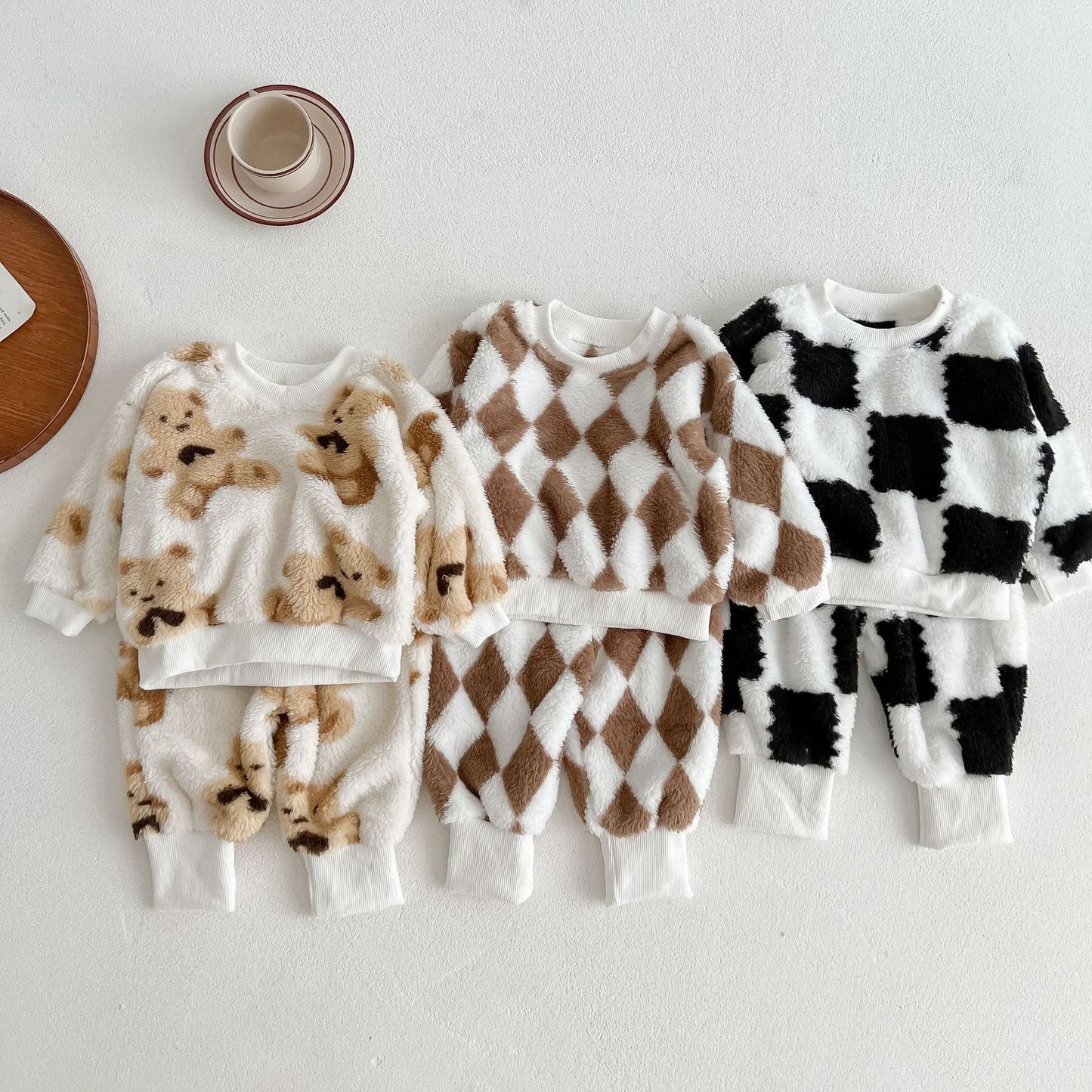 Baby Fashion Pattern Double-Sided Fleece Long Sleeve Sets by MyKids-USA™