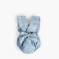 Baby Girl Square Collar Lace Design Denim Fabric Sleeveless Backless Onesies With Bow Decoration by MyKids-USA™
