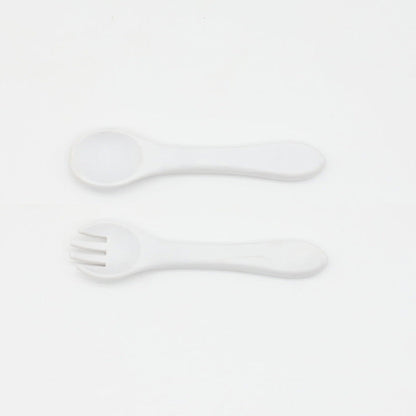 Baby Food Grade Complementary Food Training Silicone Spoon Fork Sets by MyKids-USA™