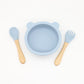 Baby Bear Shape Food Training Silicone Bowl With Spoon Tableware by MyKids-USA™