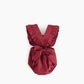 Baby Girl Square Collar Lace Design Denim Fabric Sleeveless Backless Onesies With Bow Decoration by MyKids-USA™