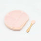 Baby Silicone Compartment Plate With Wooden Spoon by MyKids-USA™