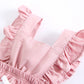 Baby Girl Square Collar Lace Design Denim Fabric Sleeveless Backless Onesies With Bow Decoration by MyKids-USA™