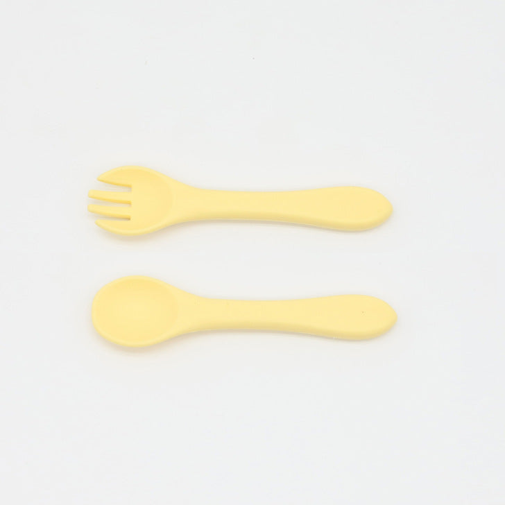 Baby Food Grade Complementary Food Training Silicone Spoon Fork Sets by MyKids-USA™