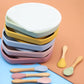 Baby Silicone Compartment Plate With Wooden Spoon by MyKids-USA™