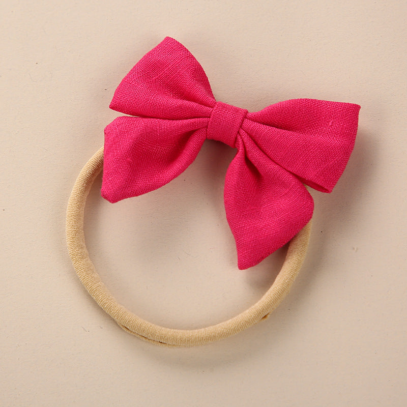 Baby Solid Color 3D Bow Handmade Elastic Headband by MyKids-USA™