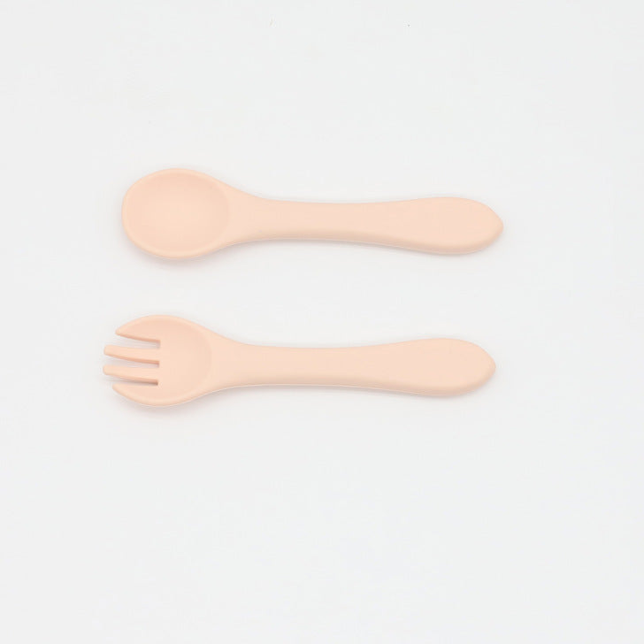 Baby Food Grade Complementary Food Training Silicone Spoon Fork Sets by MyKids-USA™