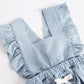 Baby Girl Square Collar Lace Design Denim Fabric Sleeveless Backless Onesies With Bow Decoration by MyKids-USA™