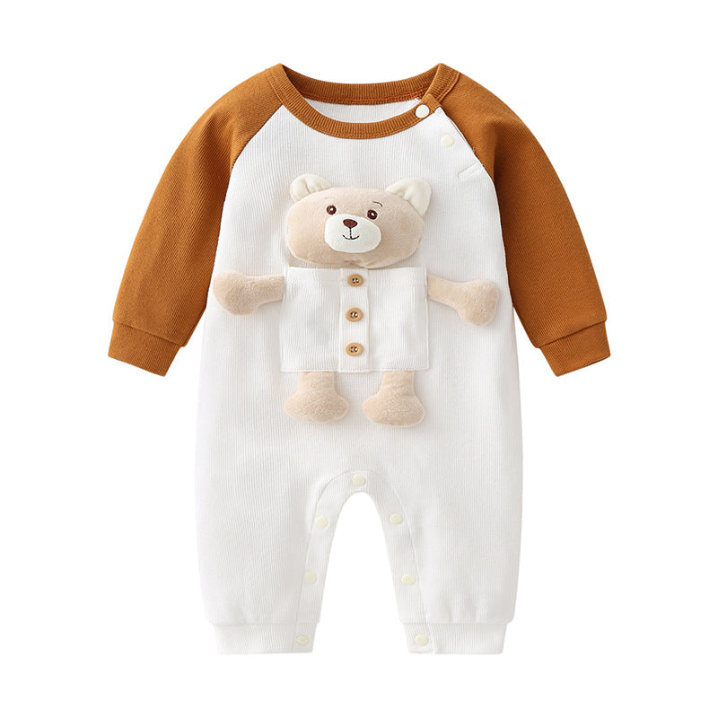 Baby 3D Cartoon Animal Patchwork Design Color Matching Long-Sleeved Rompers by MyKids-USA™