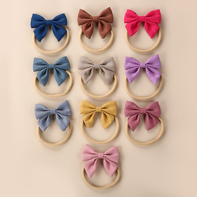 Baby Solid Color 3D Bow Handmade Elastic Headband by MyKids-USA™