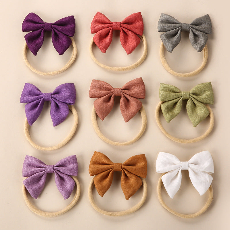 Baby Solid Color 3D Bow Handmade Elastic Headband by MyKids-USA™