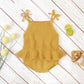 Baby Girl 1pcs Solid Color Ruffle Hem Belted Sling Design Ribbed Onesies by MyKids-USA™