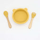 Baby Bear Shape Food Training Silicone Bowl With Spoon Tableware by MyKids-USA™