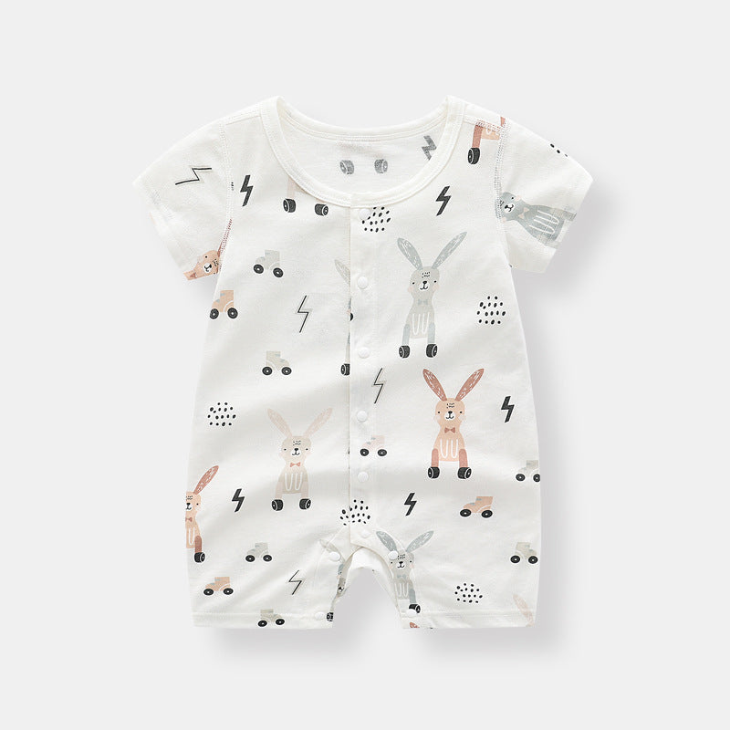 Baby 1pcs Rabbit Graphic Single Breasted Design Simply Jumpsuit Pajamas by MyKids-USA™