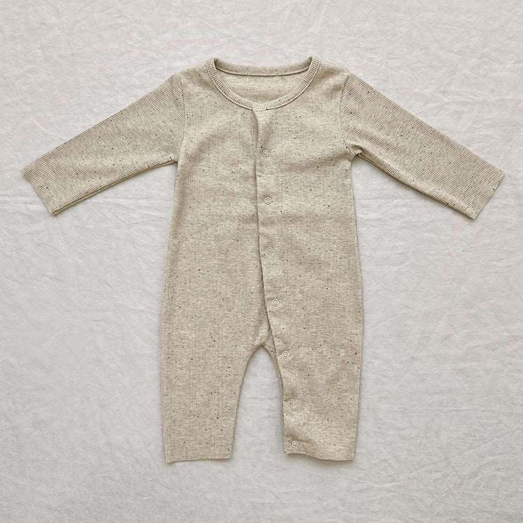 Baby Solid Color Pit Strip Fabric Long Sleeve Onesie Or Jumpsuit (Without Hat) by MyKids-USA™